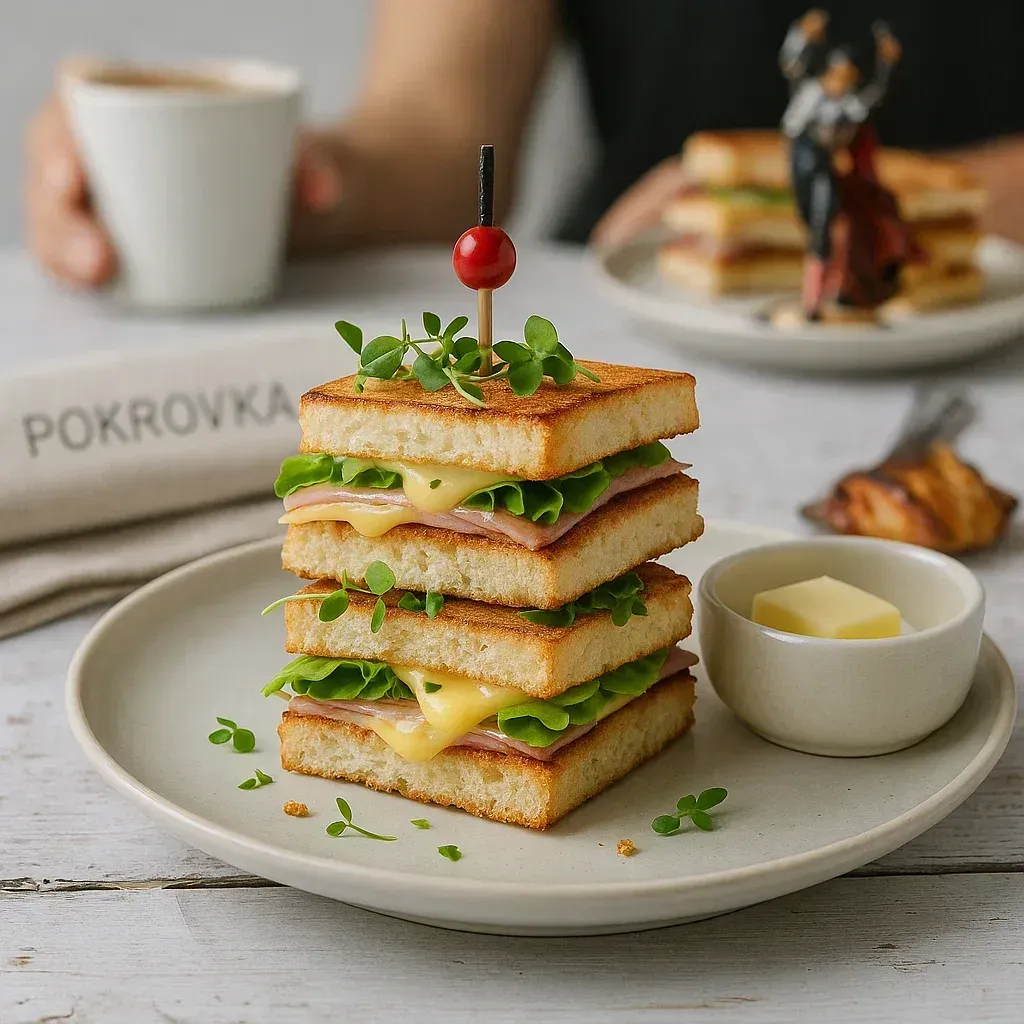 
            
                Сэндвич с ветчиной и сыром
            
            
        